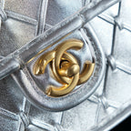 CC MINI 20 FLAP BAG METALLIZED CALFSKIN GOLD HARDWARE