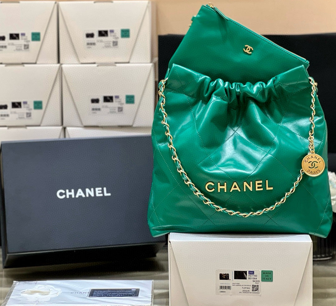 CC ホーボーバッグ 37 グリーン ラムスキン ゴールド金具