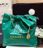 CC ホーボーバッグ 37 グリーン ラムスキン ゴールド金具