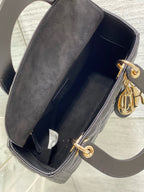 ミディアム レディスバッグ 24インチ ブラック カーフスキン ゴールド金具