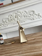 HM KELLY MINI 19 WHITE CALFSKIN GOLD HARDWARE