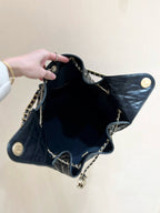 CC 25 HANDBAG IN BLACK 40 GRAINED CALFSKIN GOLD HARDWARE