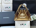 シャネル 25 ミディアム ハンドバッグ ゴールデンブラウン カーフスキン ゴールド金具