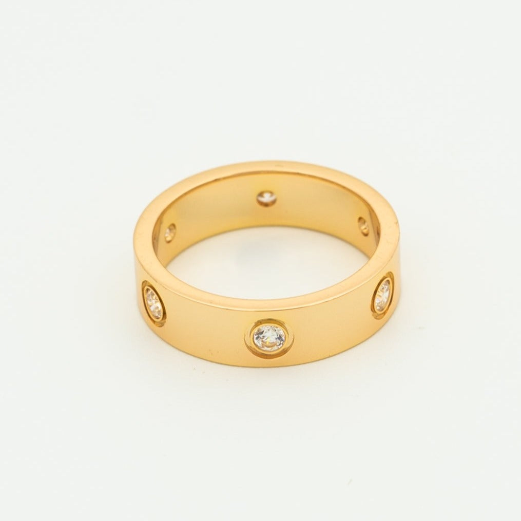 [⭐JeweliWhal]LOVE RING 5.5MM 6 DIAMONDS PINK GOLD
