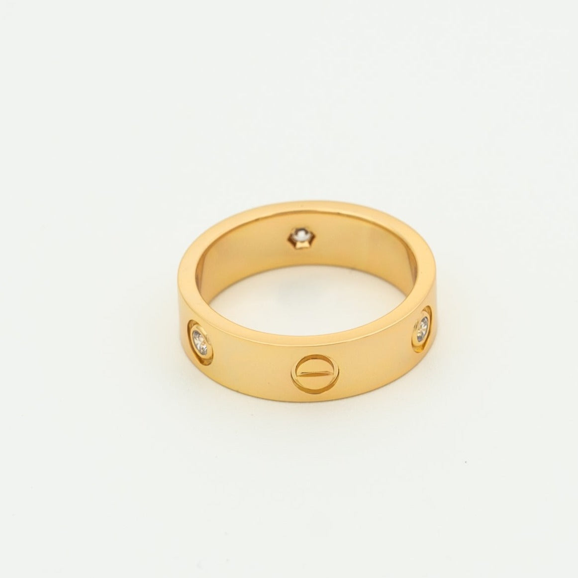 [⭐JeweliWhal]LOVE RING 5.5MM 3 DIAMONDS PINK GOLD
