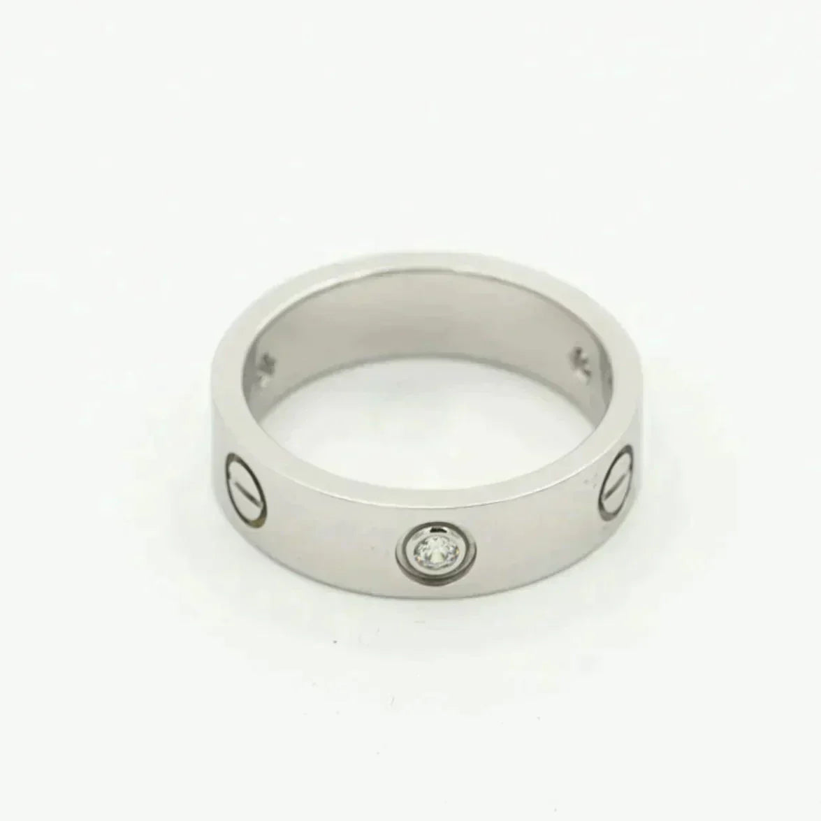 [⭐JeweliWhal]LOVE RING 5.5MM 3 DIAMONDS SILVER