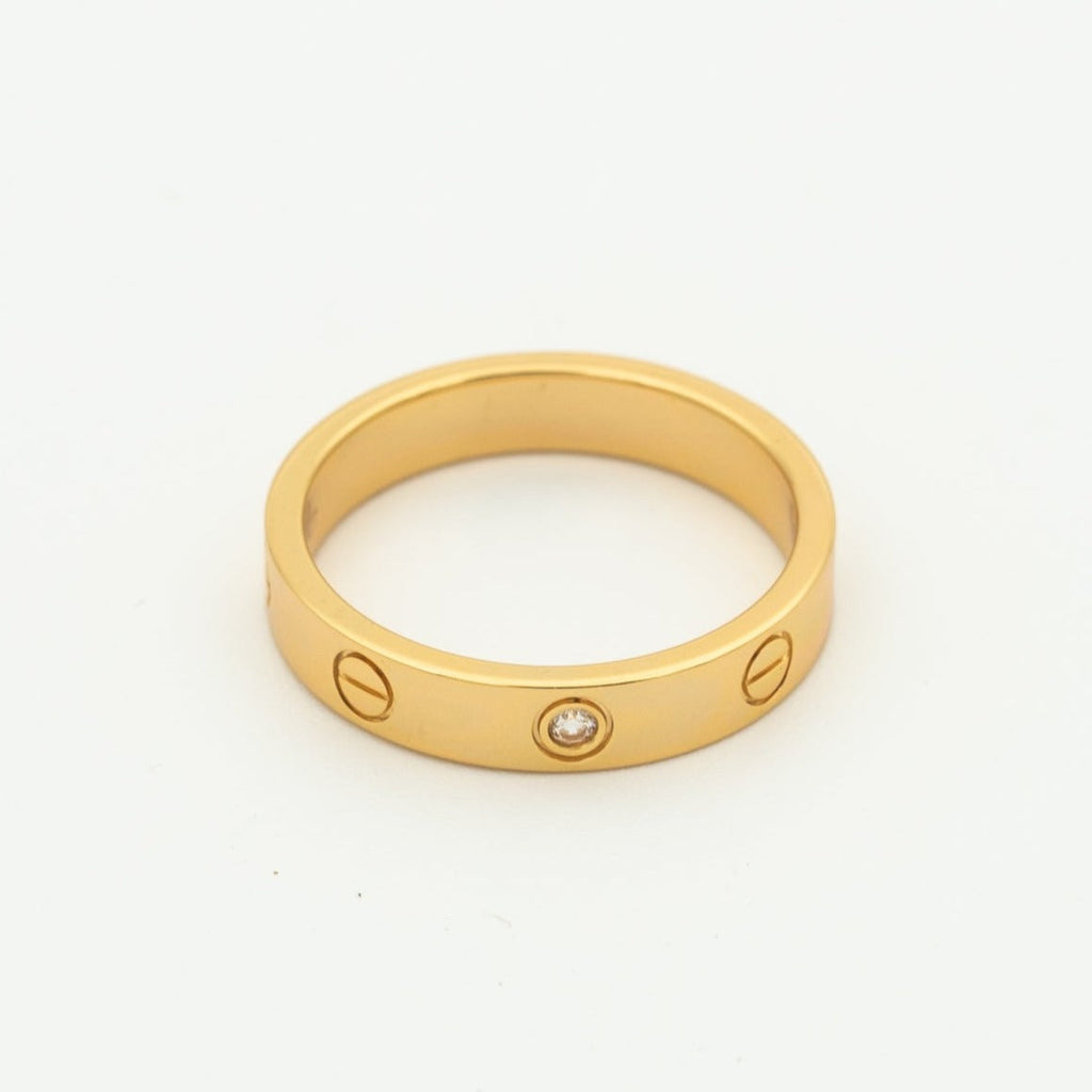 [⭐JeweliWhal]LOVE RING 4MM 1 DIAMOND PINK GOLD