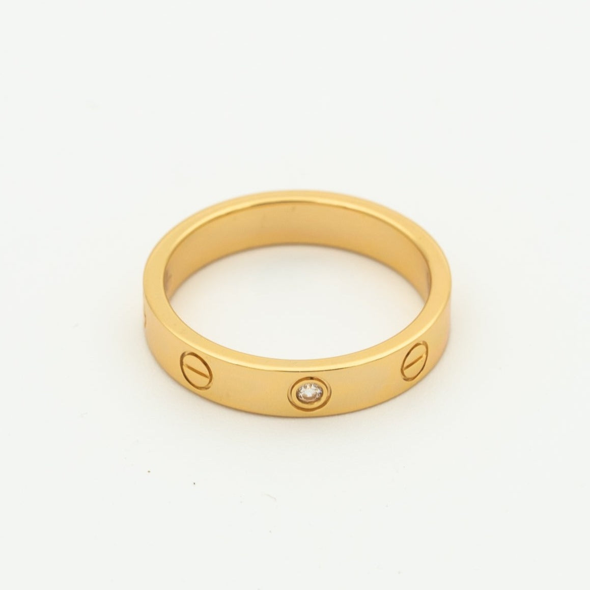 [⭐JeweliWhal]LOVE RING 4MM 1 DIAMOND PINK GOLD