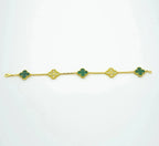 [⭐JeweliWhal] مجموعة سوار CLOVER 5 MOTIF MALACHITE