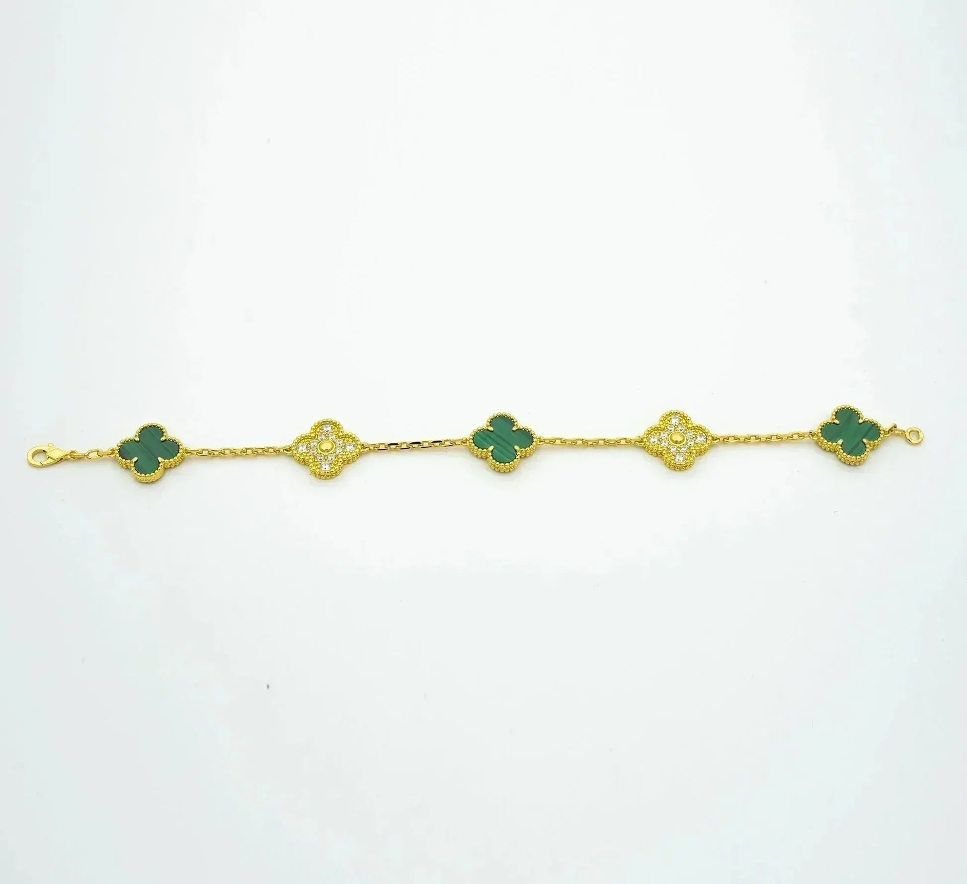 [⭐JeweliWhal] مجموعة سوار CLOVER 5 MOTIF MALACHITE