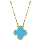 [⭐JeweliWhal]CLOVER 15MM VINTAGE TURQUOISE NECKLACE