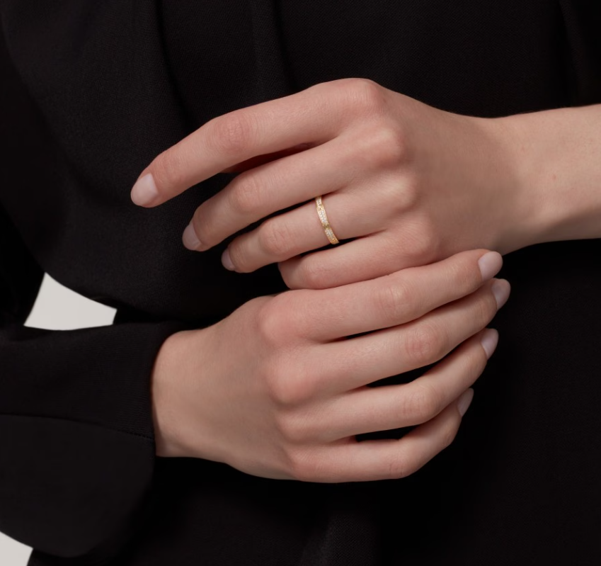 [⭐JeweliWhal]LOVE RING 2.6mm-wide full-diamond ring Gold