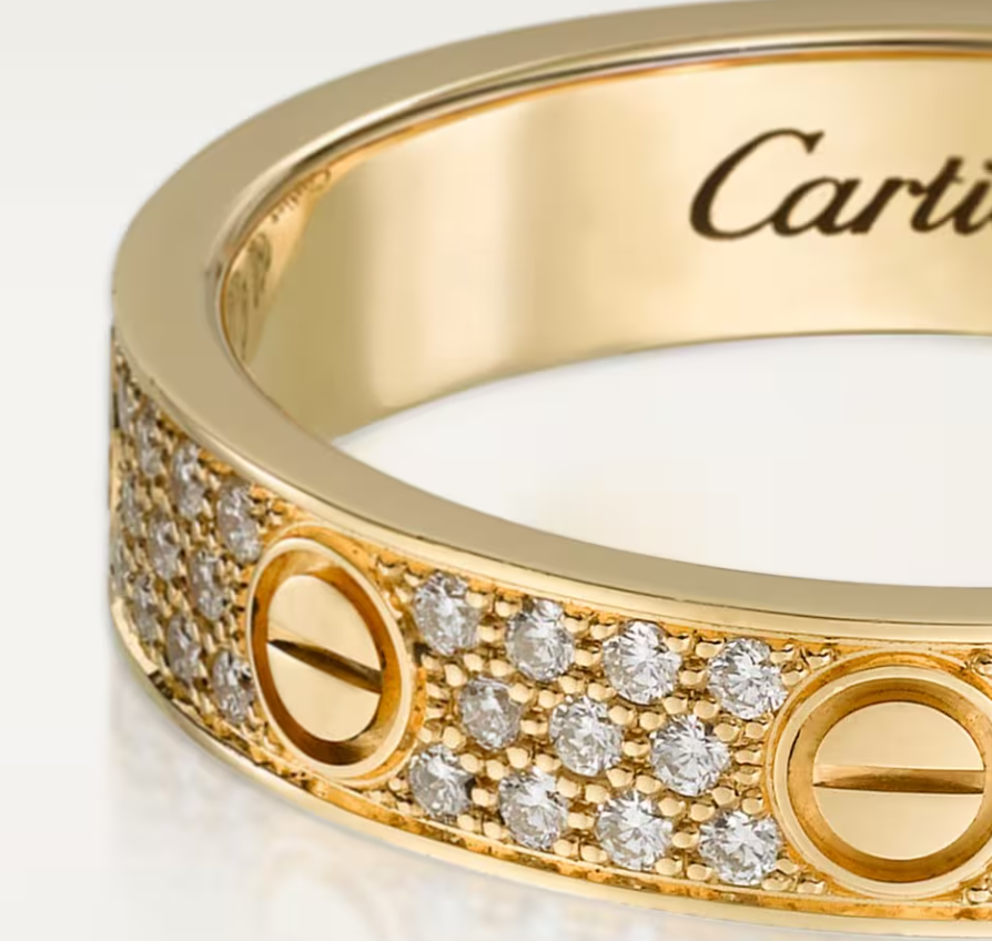 [⭐JeweliWhal]LOVE RING 4mm-wide full-diamond ring GOLD