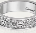 [⭐JeweliWhal]LOVE RING 4mm幅 フルダイヤモンドリング シルバー