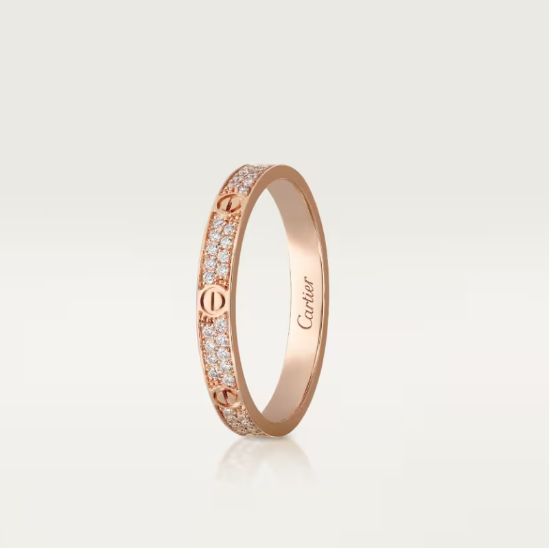 [⭐JeweliWhal]LOVE RING 2.6mm-wide full-diamond ring Rose Gold