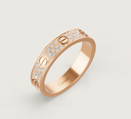 [⭐JeweliWhal]LOVE RING 4mm-wide full-diamond ring Rose Gold