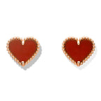 [⭐JeweliWhal]HEART CARNELIAN STUD EARRINGS