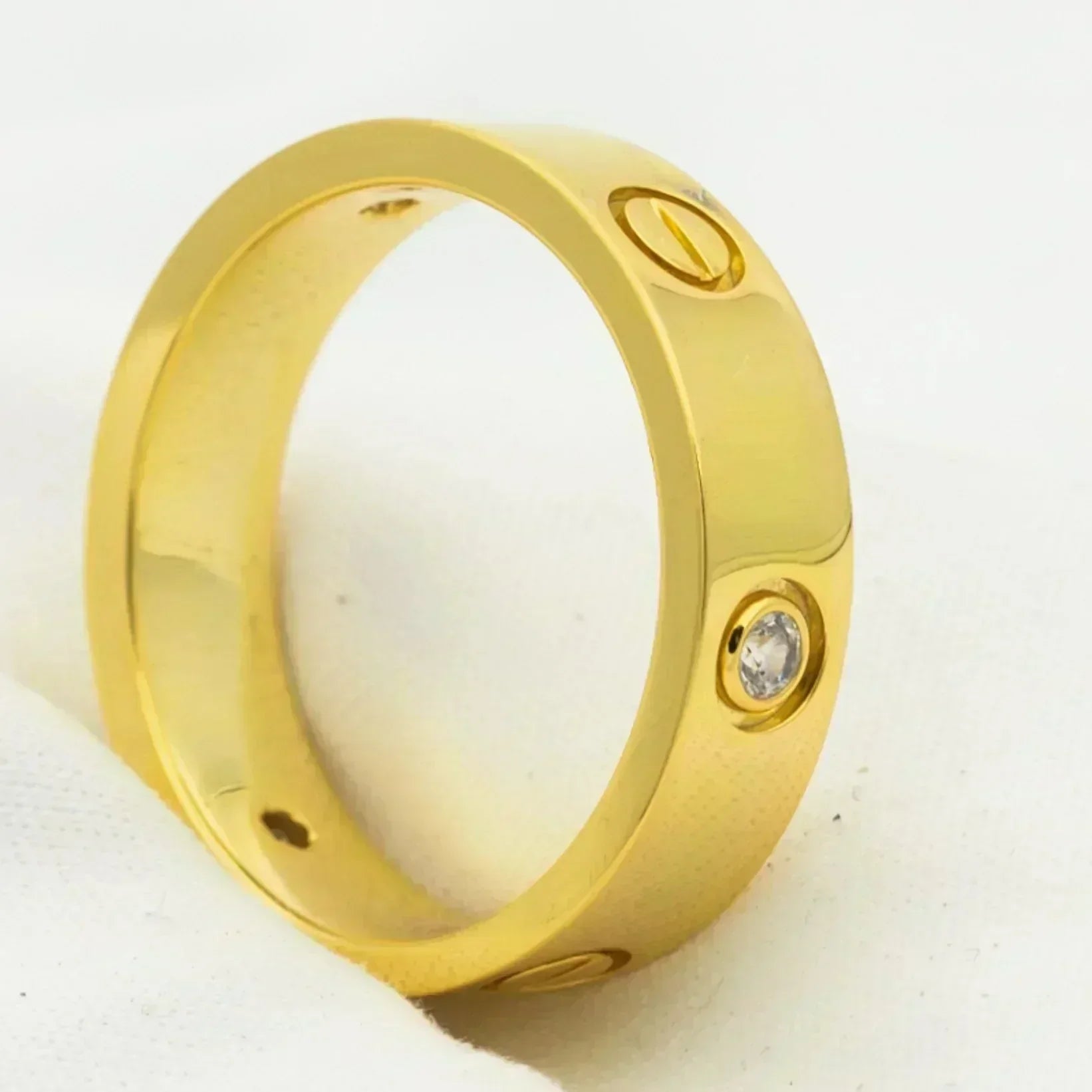 [⭐JeweliWhal]LOVE RING 5.5MM 3 DIAMONDS GOLD