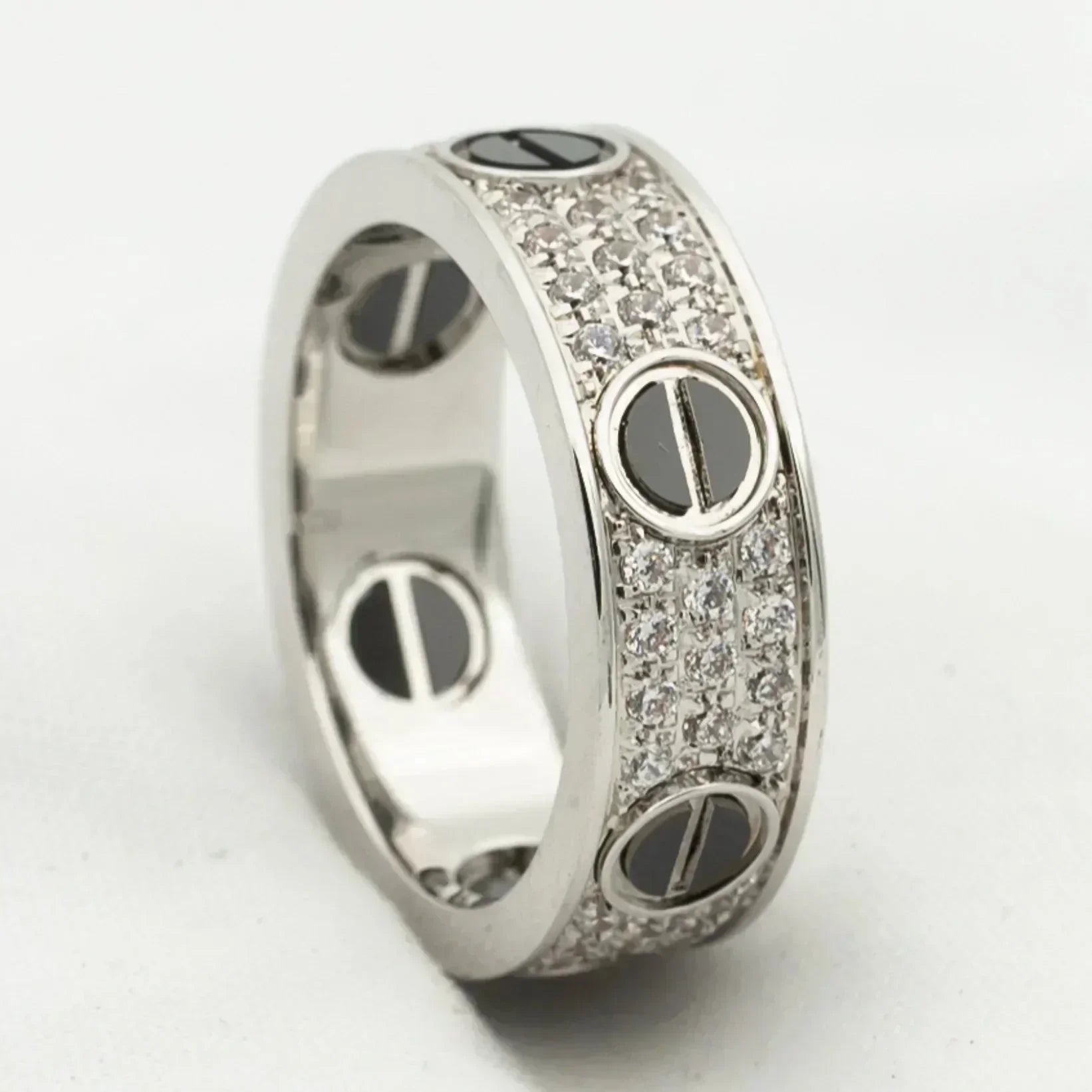 [⭐JeweliWhal]LOVE RING 5.5MM DIAMONDS PAVED CERAMIC