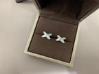 [⭐JeweliWhal]JEUX DE WHITE MOP SILVER DIAMOND EARRINGS