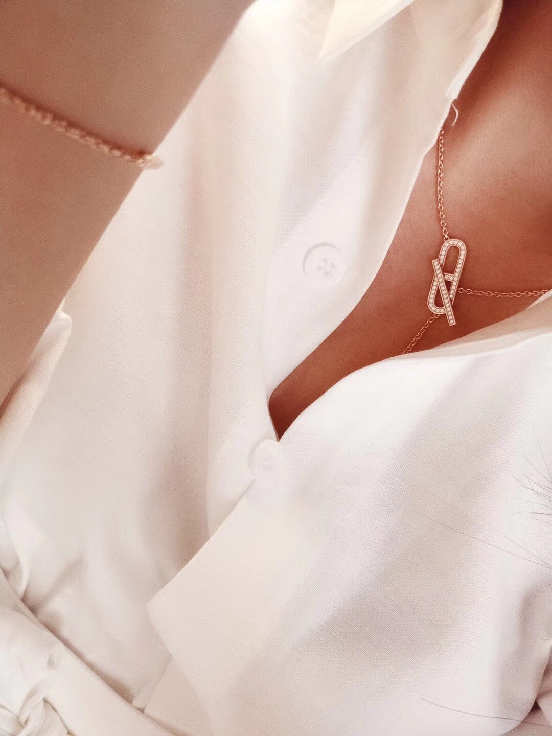 [⭐JeweliWhal]HM ファイヤーピッグノーズネックレス トレンディストリート