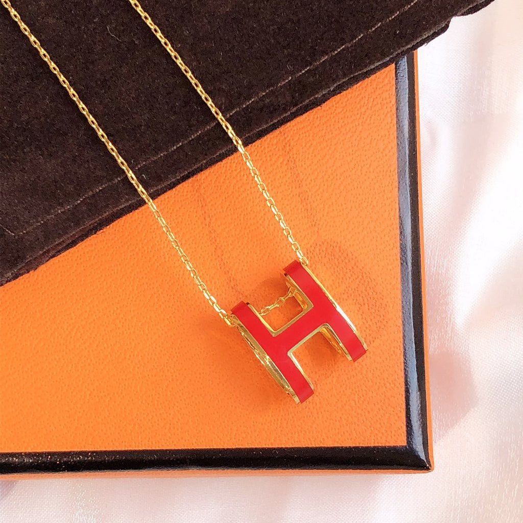 [⭐JeweliWhal]HM CLIC RED ENAMEL GOLD NECKLACE