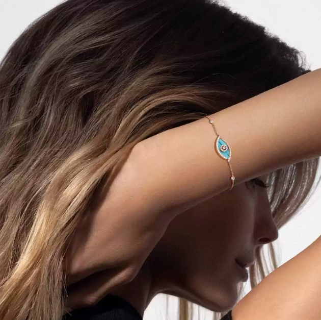 [⭐JeweliWhal] M LUCKY EYE TURQUOISE ROSE GOLD BRACELET