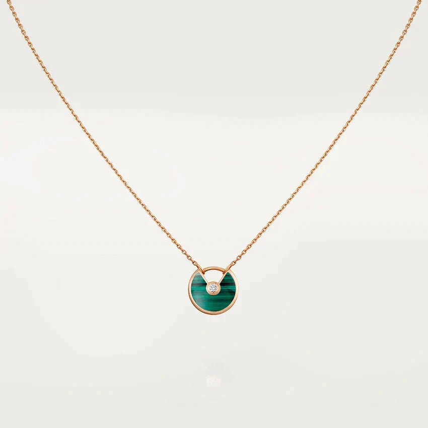 [⭐JeweliWhal]AMULETTE ROSE GOLD MALACHITE NECKLACE