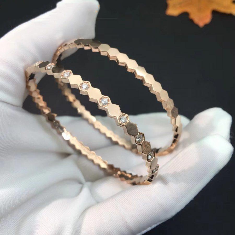 [⭐JeweliWhal]BEE LOVE PINK GOLD DIAMOND BRACELET