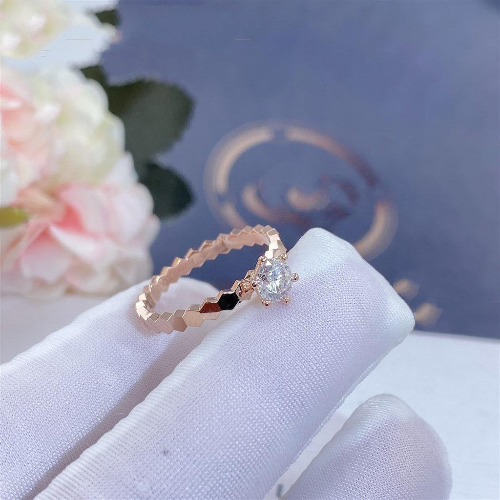 [⭐JeweliWhal]BEE LOVE RING PINK GOLD 1 DIAMOND