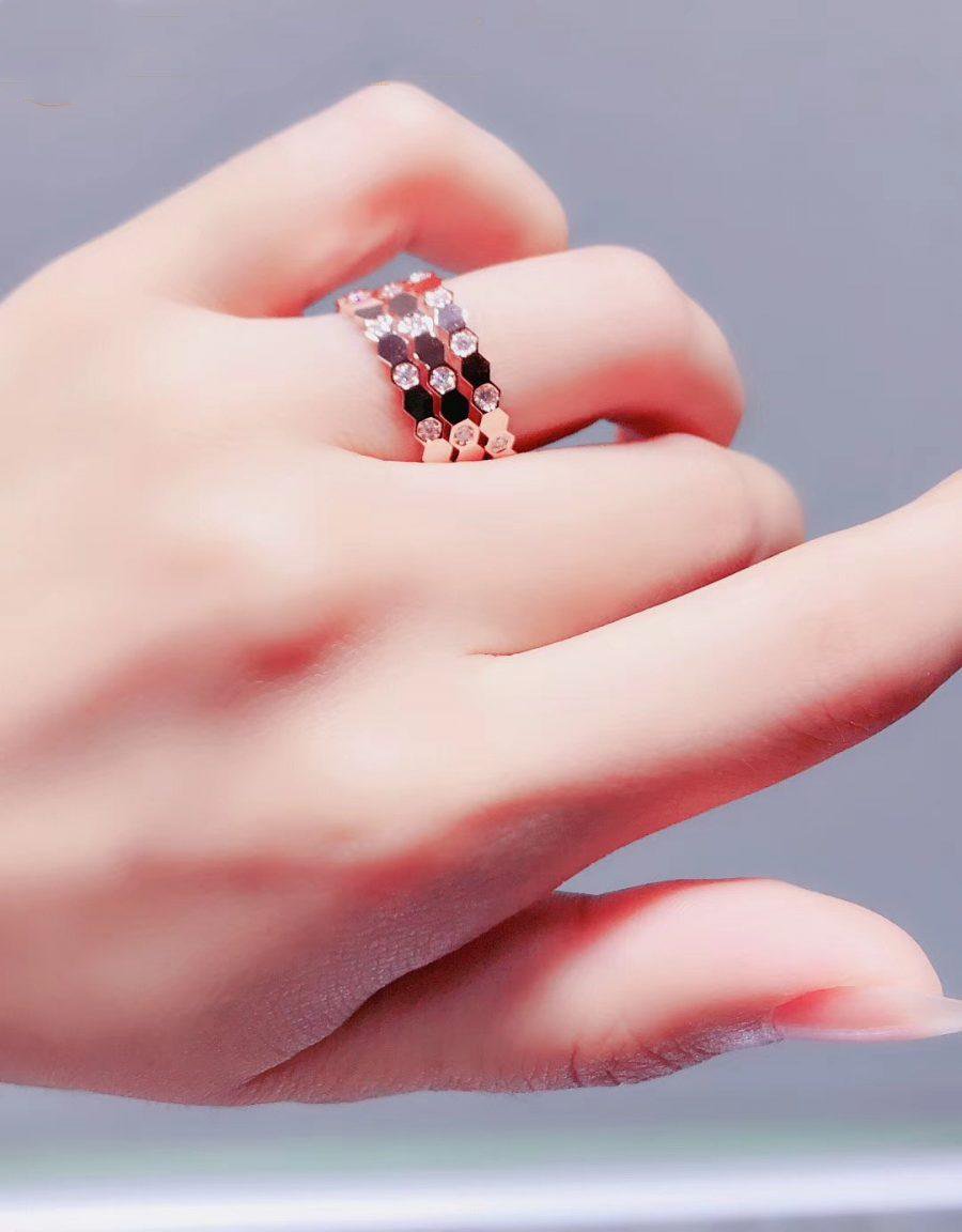 [⭐JeweliWhal]BEE LOVE RING PINK GOLD DIAMOND