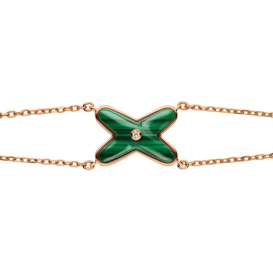 [⭐JeweliWhal]JEUX BRACELET MALACHITE PINK GOLD 1 DIAMOND