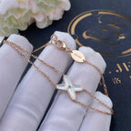 [⭐JeweliWhal]JEUX BRACELET WHITE MOP PINK GOLD 1 DIAMOND