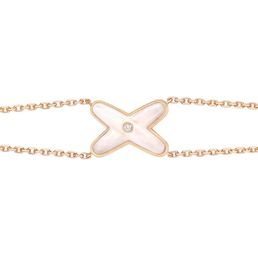 [⭐JeweliWhal]JEUX BRACELET WHITE MOP PINK GOLD 1 DIAMOND