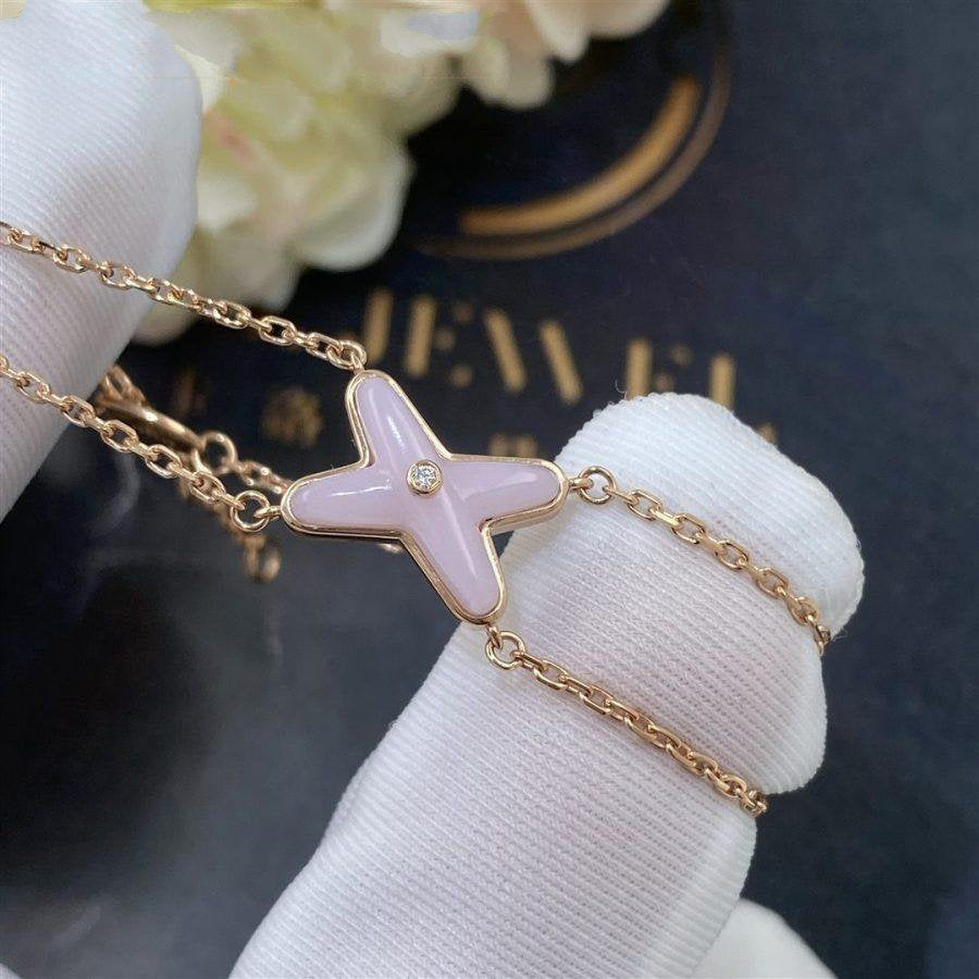 [⭐JeweliWhal]JEUX BRACELET PINK MOP PINK GOLD 1 DIAMOND