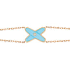 [⭐JeweliWhal]JEUX BRACELET TURQUOISE PINK GOLD 1 DIAMOND
