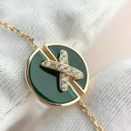 [⭐JeweliWhal]マラカイト ピンクゴールド ダイヤモンド ブレスレット