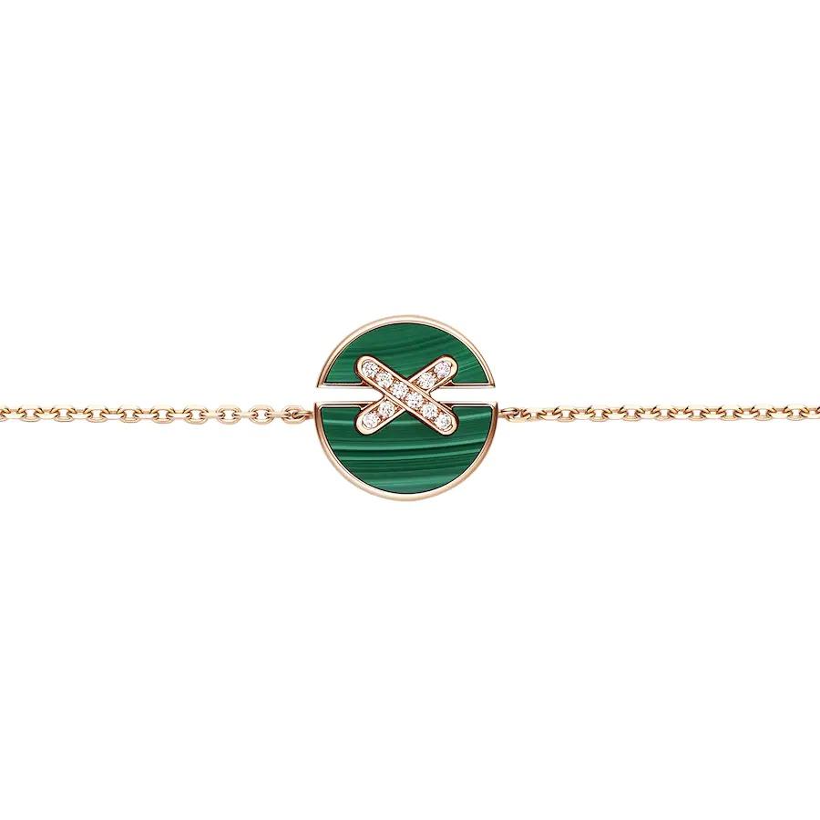 [⭐JeweliWhal]JEUX DE BRACELET MALACHITE PINK GOLD DIAMONDS
