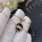 [⭐JeweliWhal]オニキス ピンクゴールド ダイヤモンド ブレスレット