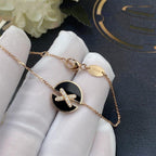 [⭐JeweliWhal]オニキス ピンクゴールド ダイヤモンド ブレスレット