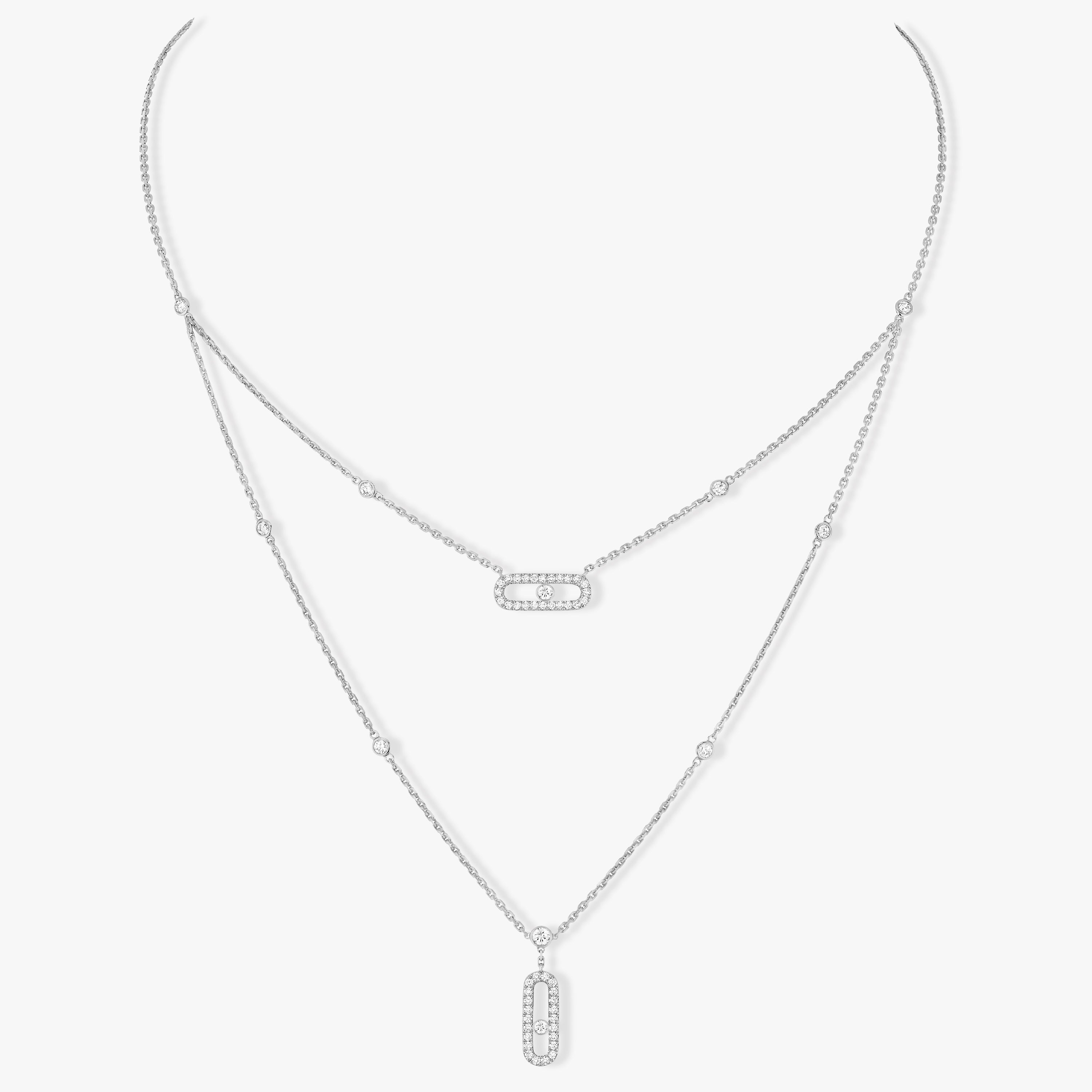 [⭐JeweliWhal]MOVE 2 ROW DIAMOND NECKLACE