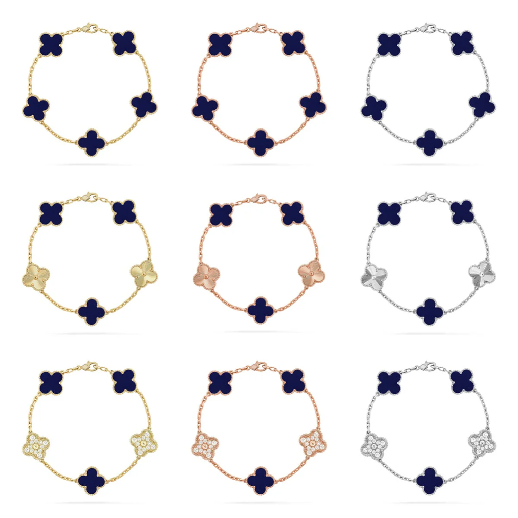 [⭐JeweliWhal] مجموعة سوار CLOVER 5 MOTIF LAPIS LAZULI