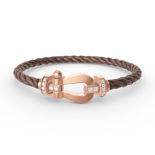 [⭐JeweliWhal]FORCE LARGE HORSESHOE HALF DIAMOND BRACELET ROSE GOLD
