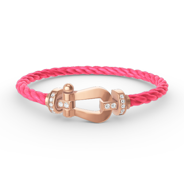[⭐JeweliWhal]FORCE LARGE HORSESHOE HALF DIAMOND BRACELET ROSE GOLD