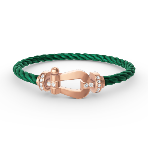 [⭐JeweliWhal]FORCE LARGE HORSESHOE HALF DIAMOND BRACELET ROSE GOLD
