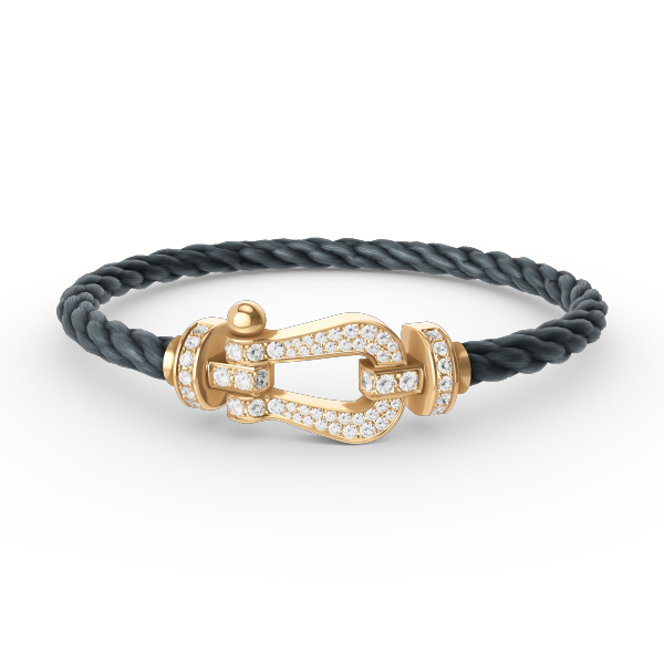 [⭐JeweliWhal]FORCE LARGE HORSESHOE FULL DIAMOND BRACELET GOLD