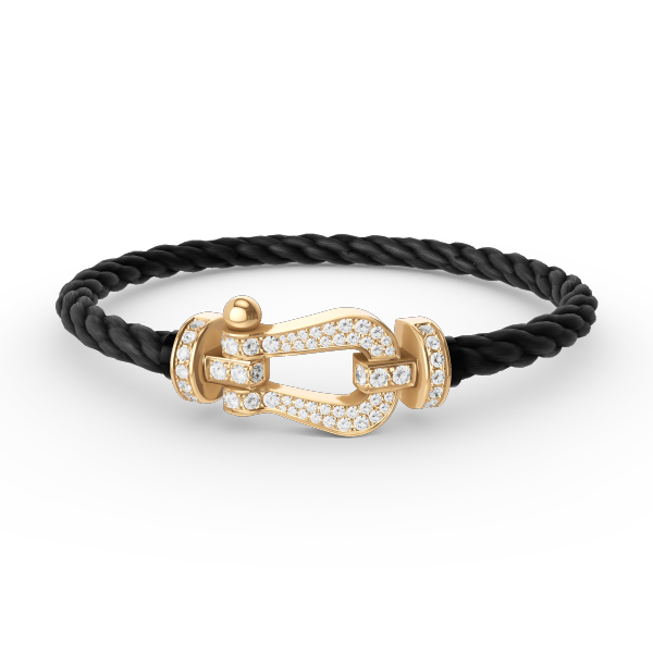 [⭐JeweliWhal]FORCE LARGE HORSESHOE FULL DIAMOND BRACELET GOLD