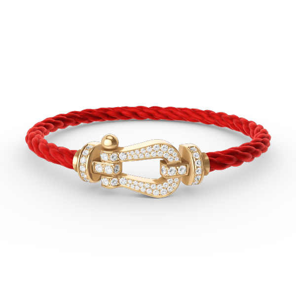 [⭐JeweliWhal]FORCE LARGE HORSESHOE FULL DIAMOND BRACELET GOLD