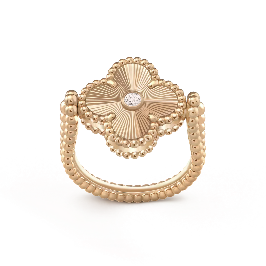 [⭐JeweliWhal]CLOVER RIVERSIBLE ROSE GOLD RING