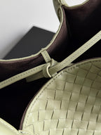 PINACOTECA REVERSIBLE TOTE BAG 43 IN MATCHA LAMBSKIN AND BROWN SUEDE